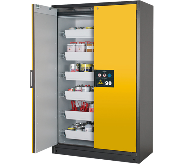 Asecos lithium-ion storage cabinet, 90 Min fire resistant, 5